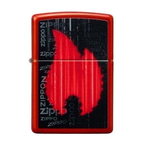Encendedor Zippo Flame Design Negro Rojo ZP49584 Agathamarket.cl