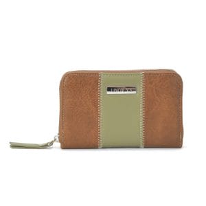 Billetera Mujer Dedalera Café y Verde Lincoln’s Agathamarket.cl